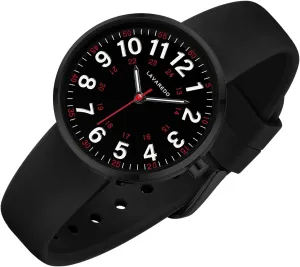 Smaller Nurse Watch for Nurses Doctors Women,Waterproof Analog Watches with Easy Read Luminous Dial,Military Time Watch with Japanese Quartz Movement,Second Hand, 12/24 Hours,Silicone Band