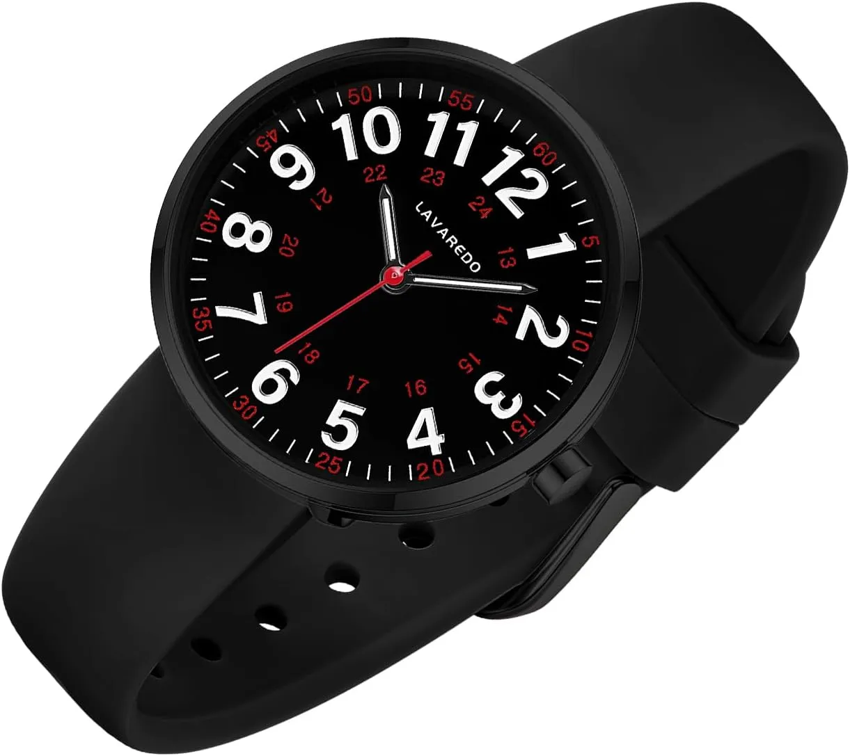 Smaller Nurse Watch for Nurses Doctors Women,Waterproof Analog Watches with Easy Read Luminous Dial,Military Time Watch with Japanese Quartz Movement,Second Hand, 12/24 Hours,Silicone Band