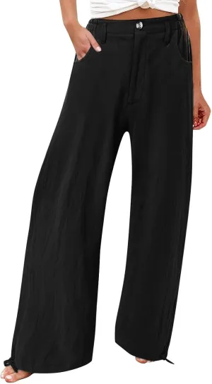 SMIDOW High Waist Wide Leg Pants for Women Trendy 2024 Casual Loose Long Trousers Palazzo Pants with Pockets