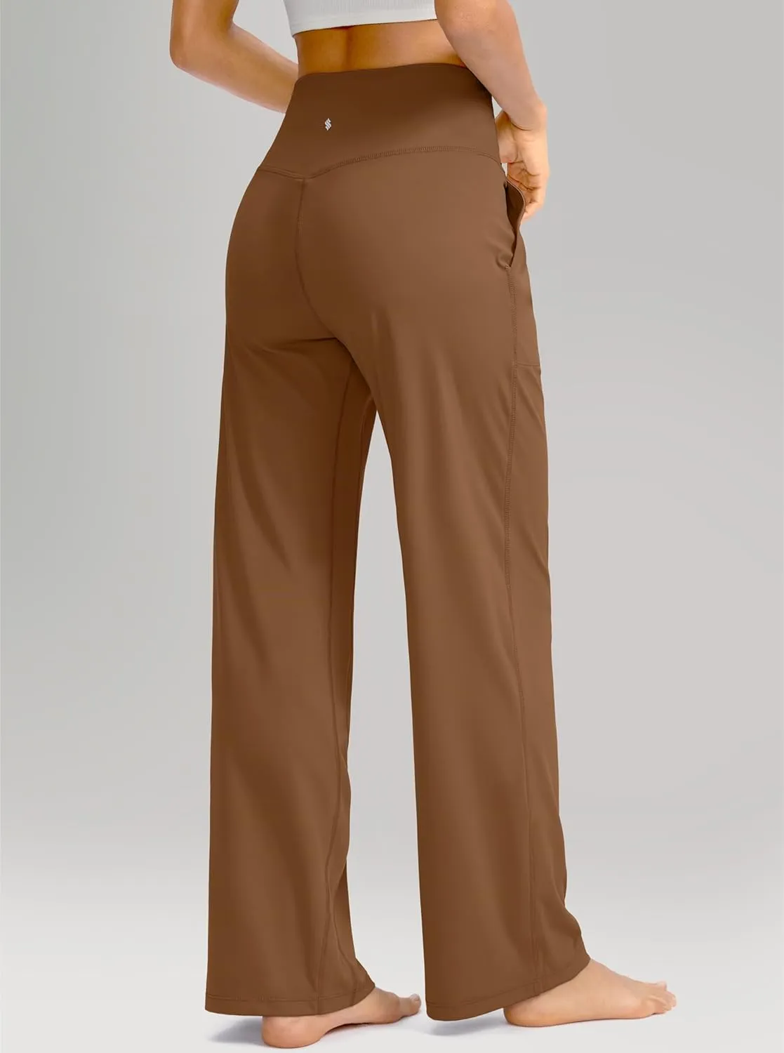 Soothfeel Wide Leg Pants for Women Yoga Work Pants with Pockets High Waist Lounge Sweatpants Dress Pants Petite/Tall 28" 30"