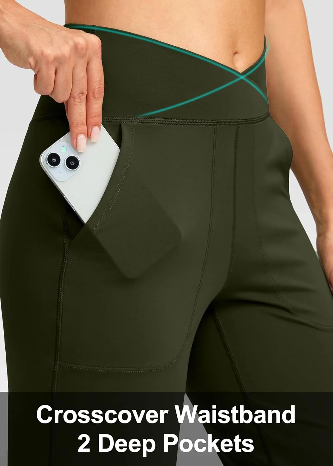 Soothfeel Wide Leg Pants Woman Yoga Pants with Pocket Crosscover High Waist Stretch Work Lounge Casual Dress Sweatpants