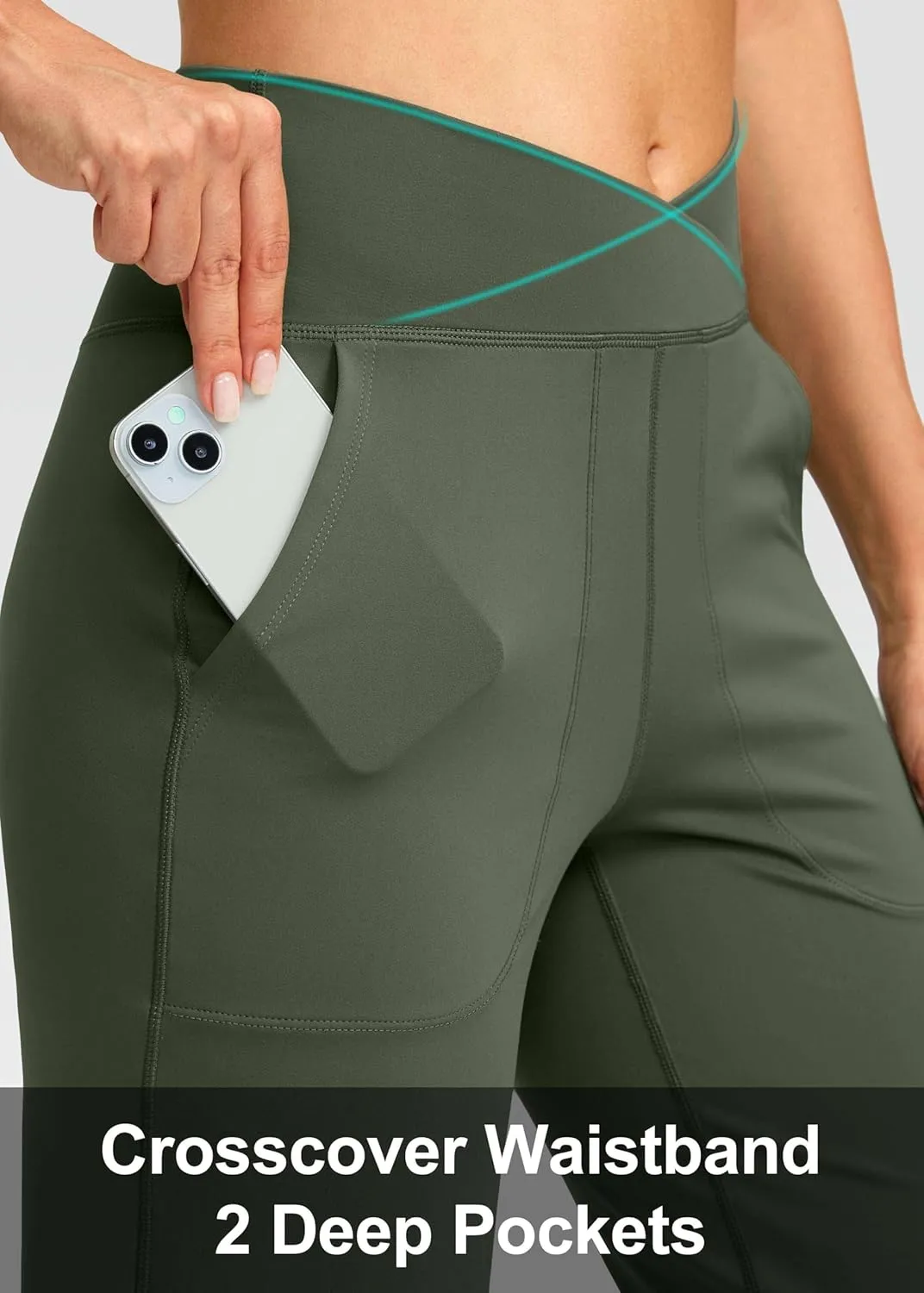 Soothfeel Wide Leg Pants Woman Yoga Pants with Pocket Crosscover High Waist Stretch Work Lounge Casual Dress Sweatpants