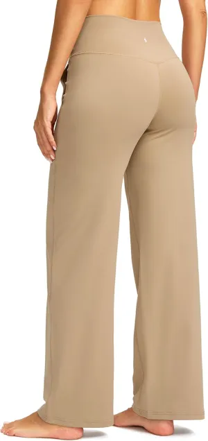 Soothfeel Wide Leg Pants Woman Yoga Pants with Pocket Crosscover High Waist Stretch Work Lounge Casual Dress Sweatpants