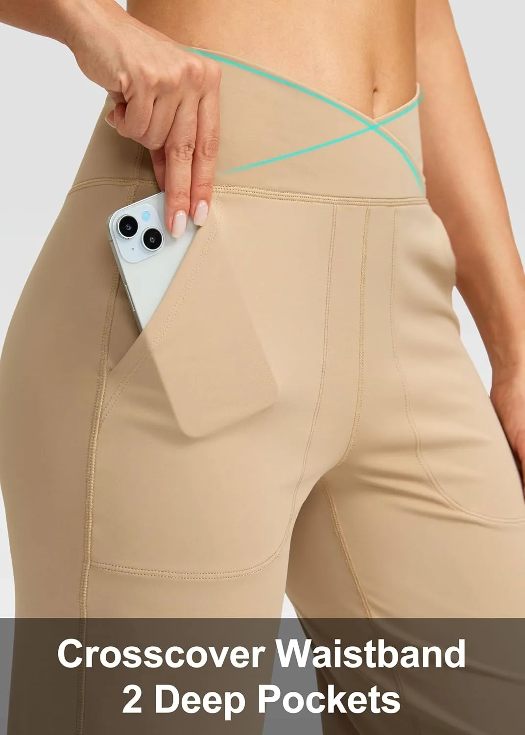 Soothfeel Wide Leg Pants Woman Yoga Pants with Pocket Crosscover High Waist Stretch Work Lounge Casual Dress Sweatpants