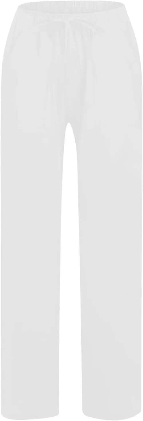 Summer Linen Pants for Women Trendy 2025 High Waisted Drawstring Lounge Trousers Flowy Boho Beach Pant Vacation Outfits