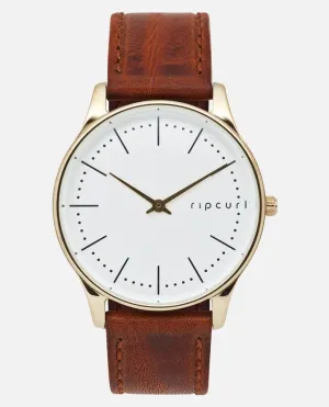 Supreme Slim Gold Leather Watch