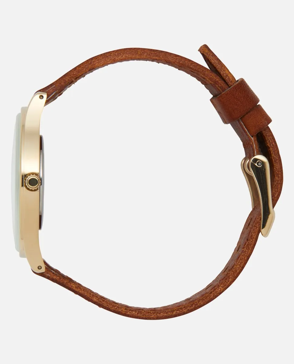 Supreme Slim Gold Leather Watch