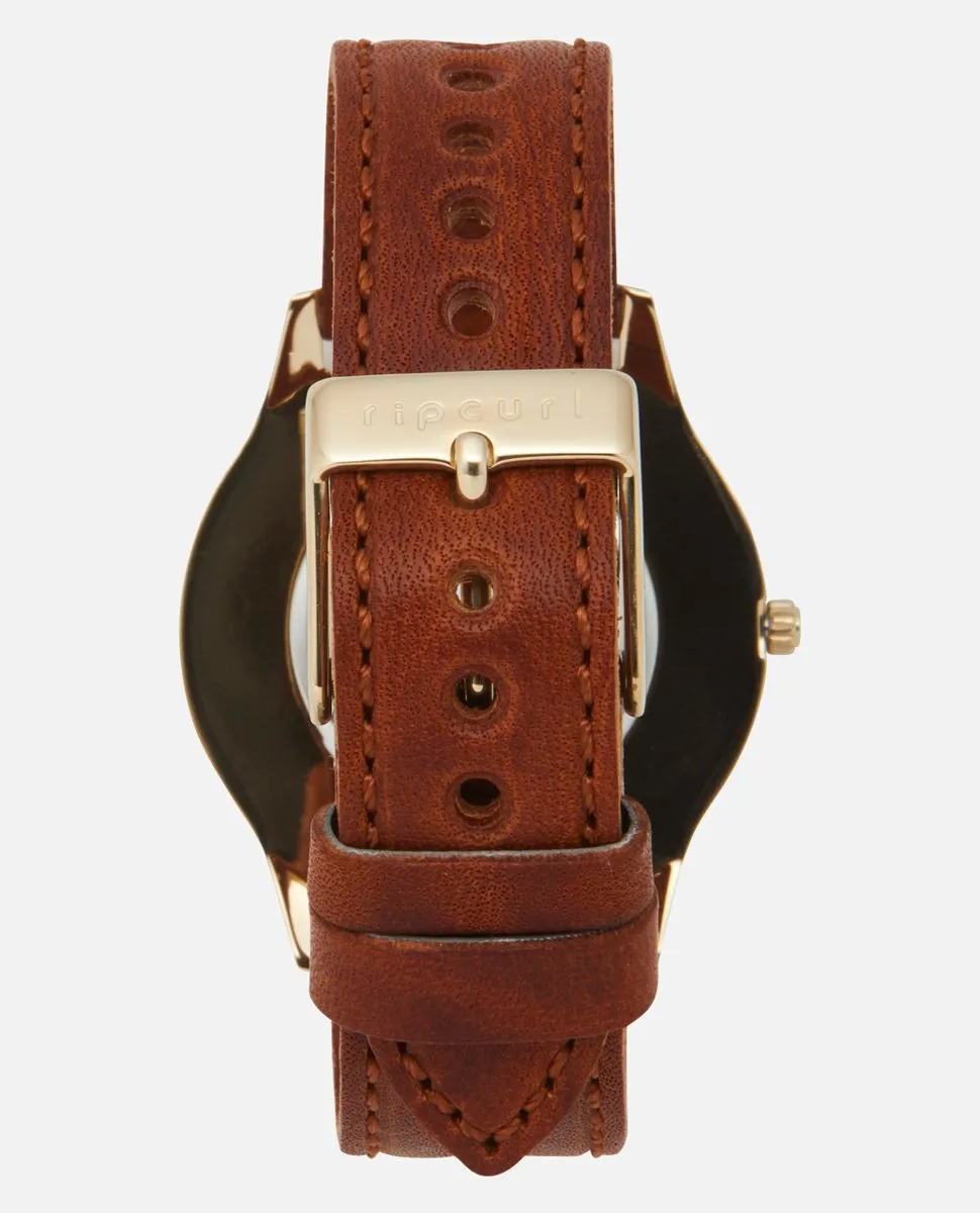 Supreme Slim Gold Leather Watch