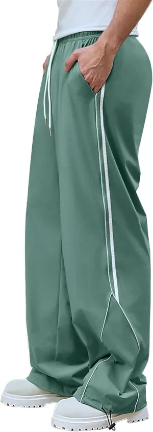 Susclude Mens Baggy Sweatpants Wide Leg Elastic Waist Track Pants Y2k Stretch Summer Casual Pants for 2025 Trendy Streetwear
