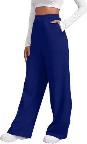 Sweatpants for Girls Baggy Wide Leg High Waisted Fleece Joggers with Pockets Trendy Casual Comfy Track Pants