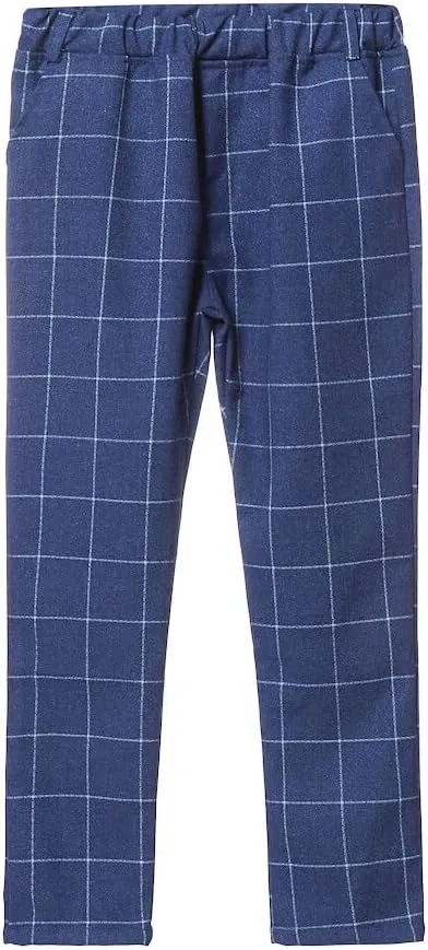 SWOTGdoby Boys Suits 3 Pieces Formal Suit Set Plaid Blazer Vest Pants Slim Fit Suit Jacket for Wedding Party