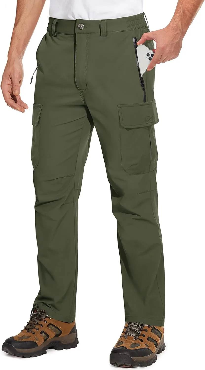 TACVASEN Men's Cargo Pants 5 Pockets Water Resistant Lightweight Quick Dry Ripstop Stretch Pants for Hiking Work Travel