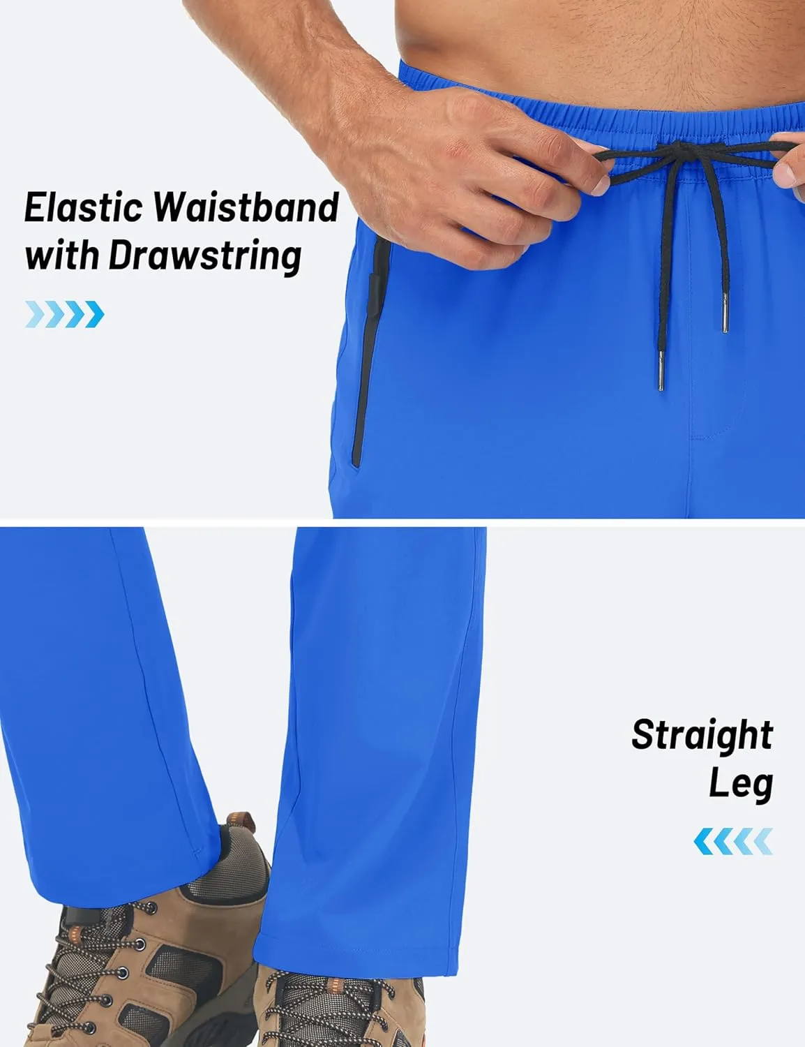 TACVASEN Mens Lightweight Hiking Pants Athletic Casual Quick Dry Stretch Water Resistant Joggers with Pockets Workout Gym