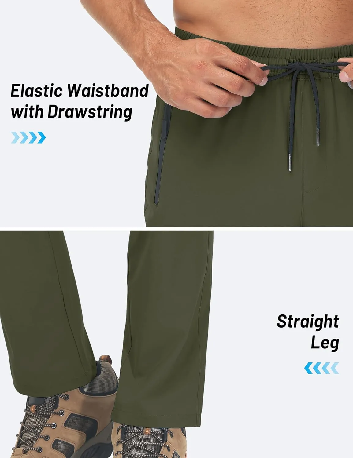 TACVASEN Mens Lightweight Hiking Pants Athletic Casual Quick Dry Stretch Water Resistant Joggers with Pockets Workout Gym
