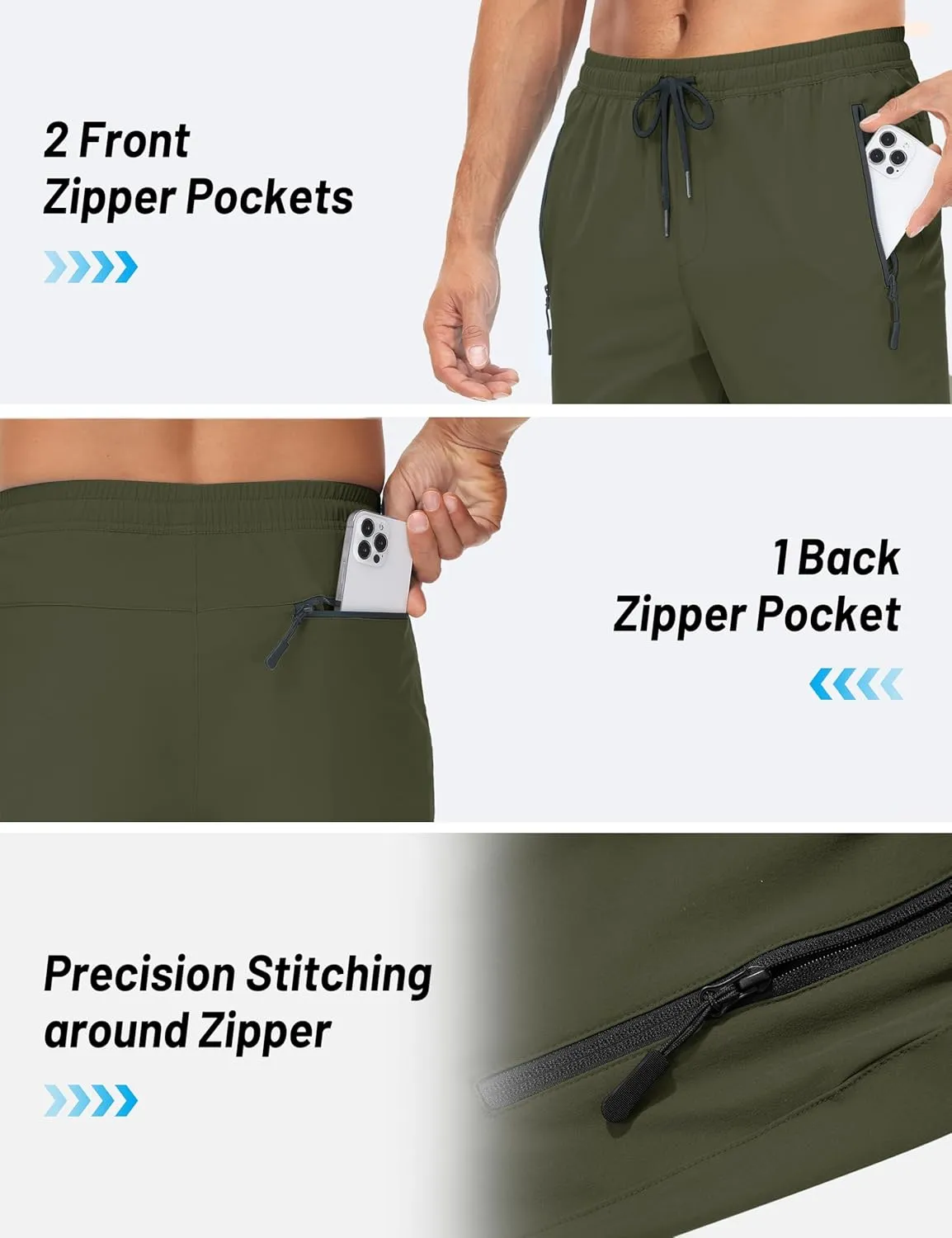 TACVASEN Mens Lightweight Hiking Pants Athletic Casual Quick Dry Stretch Water Resistant Joggers with Pockets Workout Gym