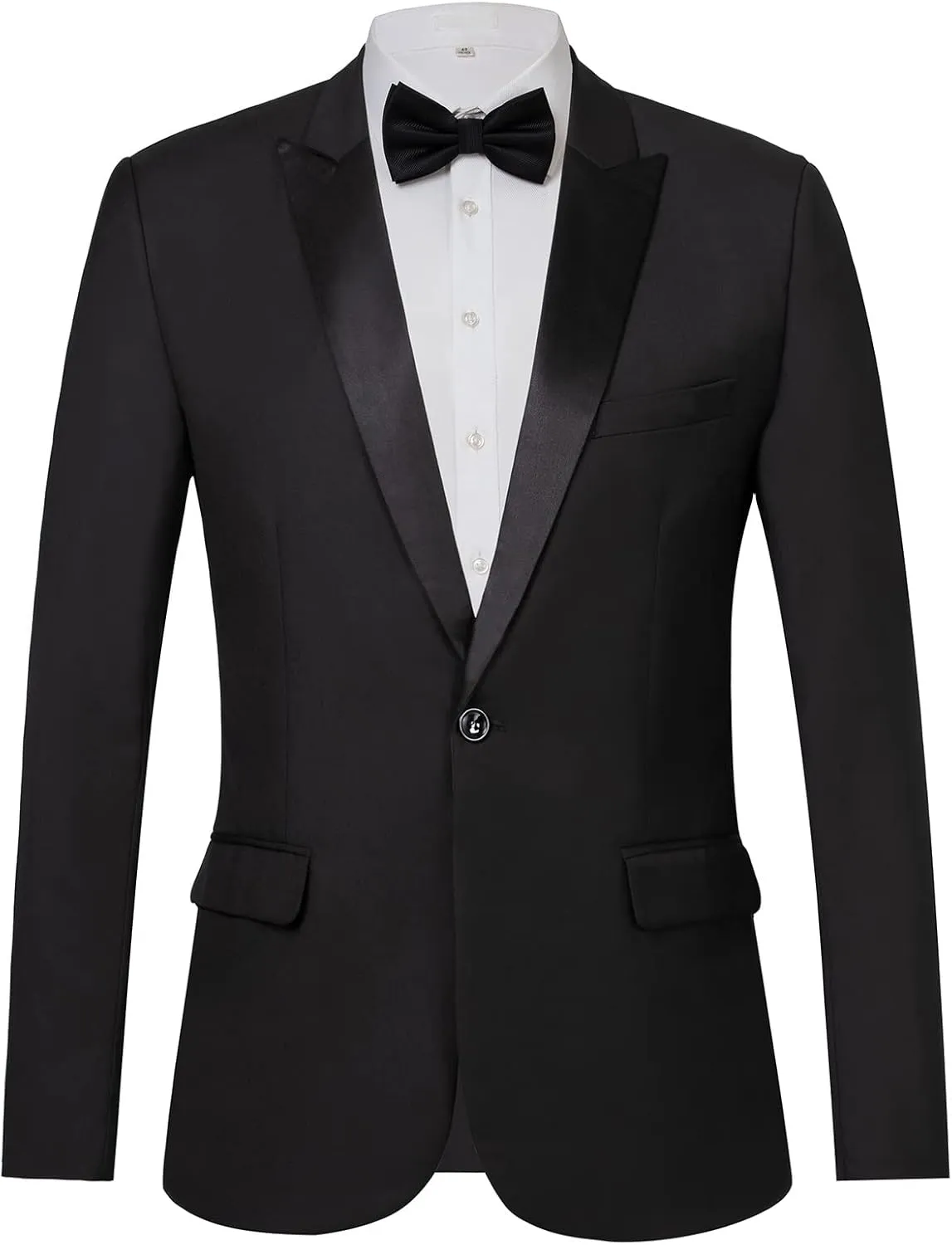 THWEI Mens Tuxedo Jacket One Button Blazer Dress Suit for Wedding Dinner Party
