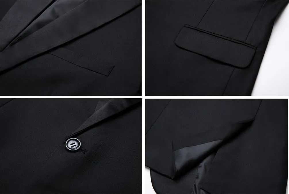 THWEI Mens Tuxedo Jacket One Button Blazer Dress Suit for Wedding Dinner Party