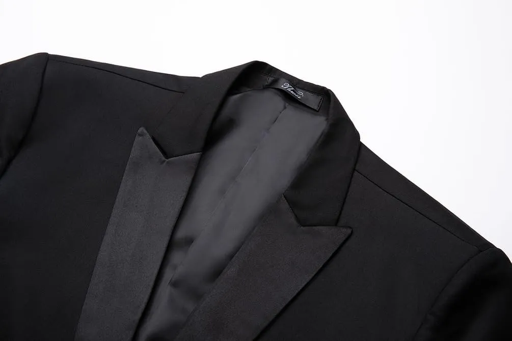 THWEI Mens Tuxedo Jacket One Button Blazer Dress Suit for Wedding Dinner Party