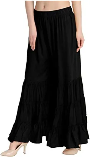 TNQ Women's Rayon Relaxed Flared Garara-Sharara Free Size (28" to 38")