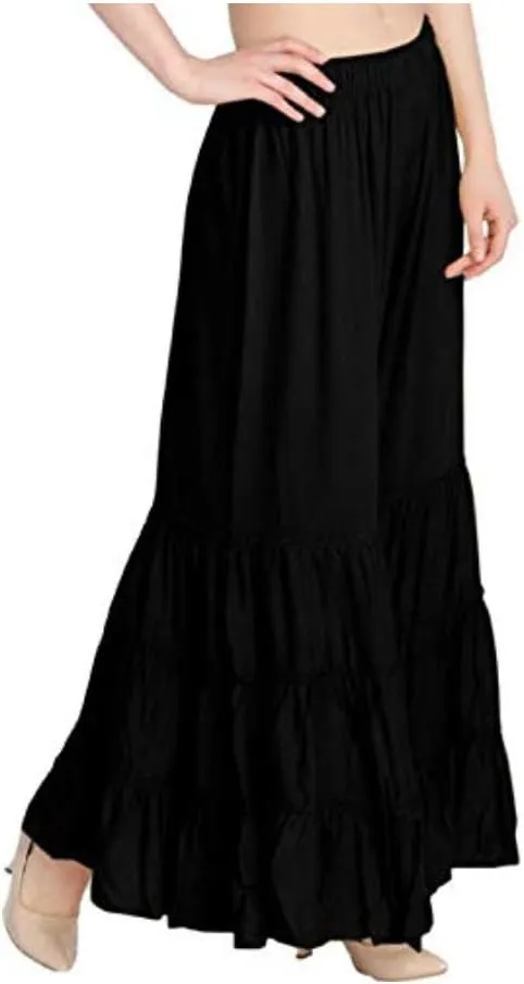 TNQ Women's Rayon Relaxed Flared Garara-Sharara Free Size (28" to 38")