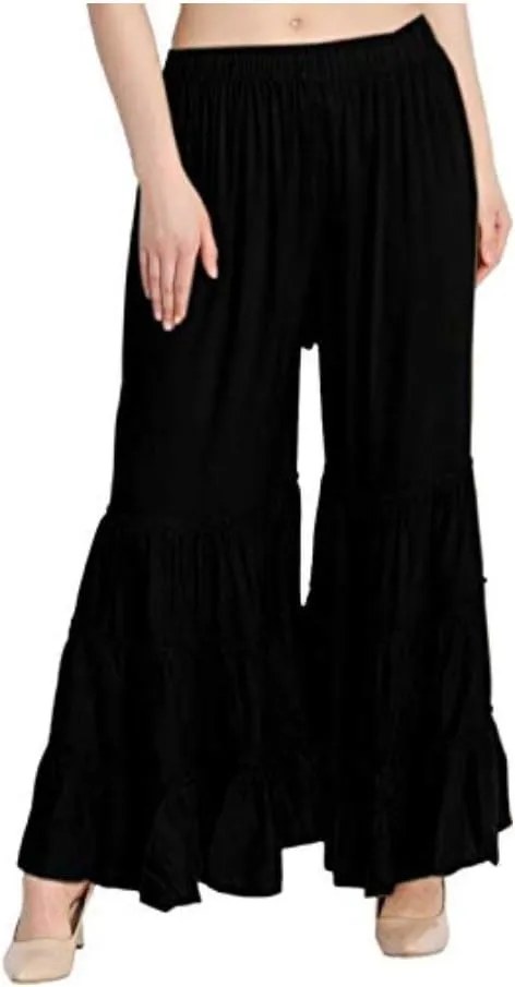 TNQ Women's Rayon Relaxed Flared Garara-Sharara Free Size (28" to 38")