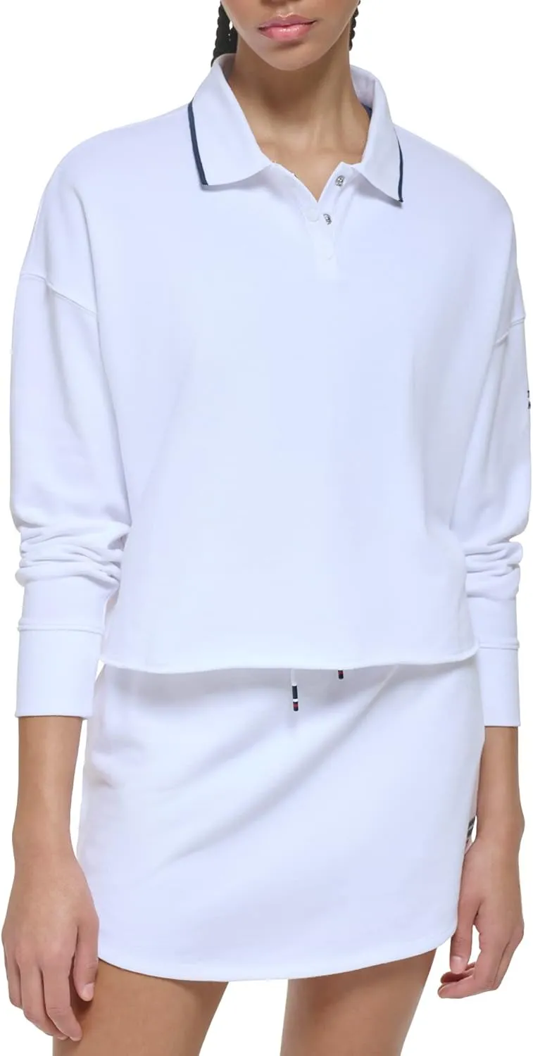 Tommy Hilfiger Women's Relaxed Fit Slightly Cropped Polo