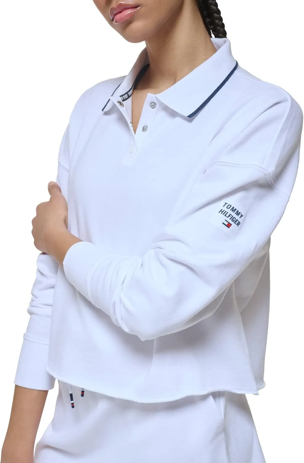 Tommy Hilfiger Women's Relaxed Fit Slightly Cropped Polo