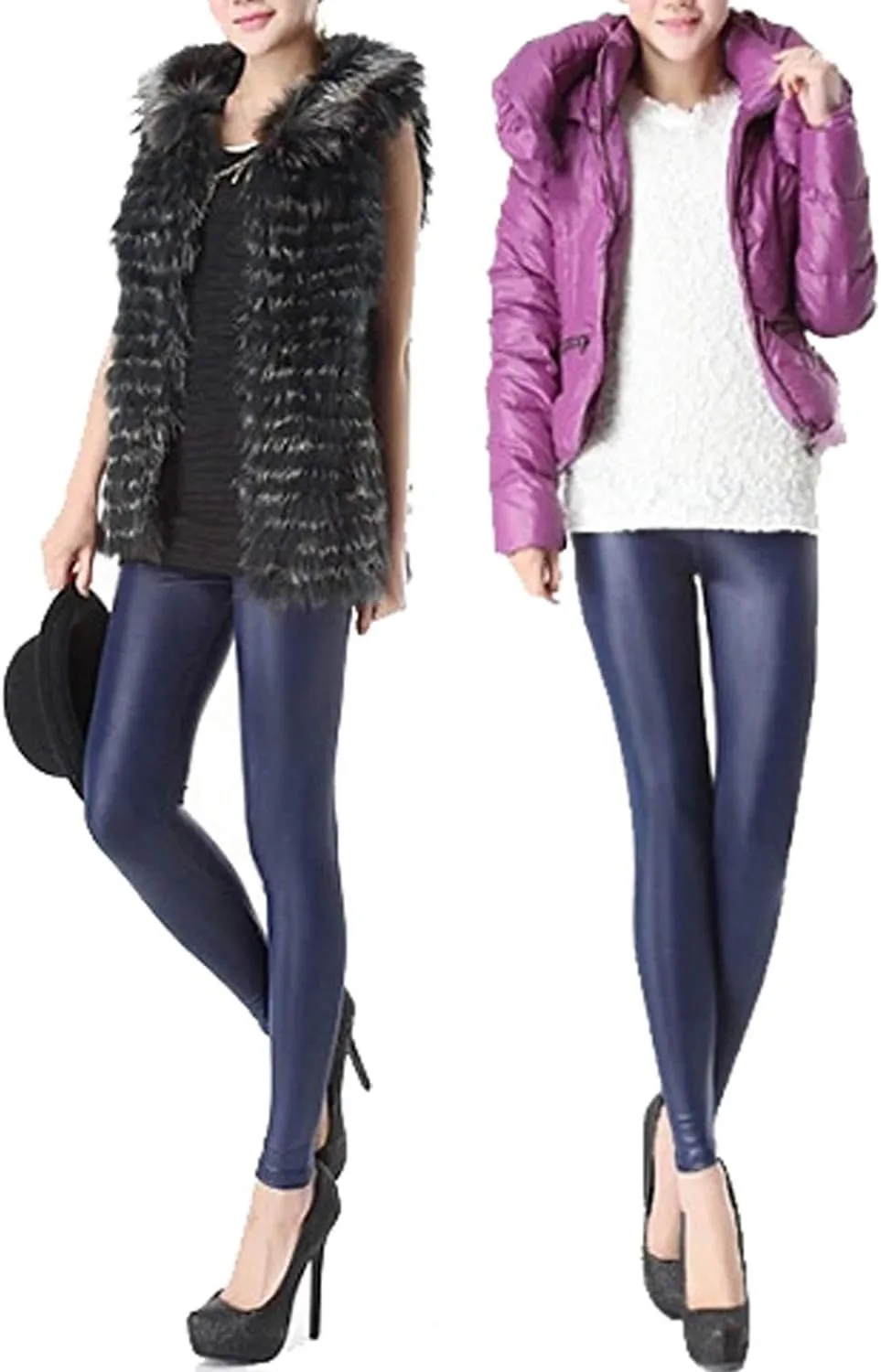 Tulucky Girls Stretchy Faux Leather Legging Teens Pants