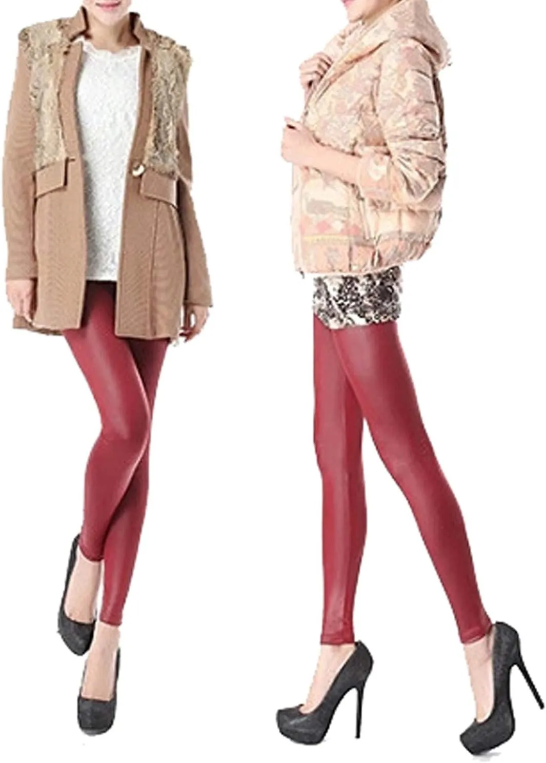 Tulucky Girls Stretchy Faux Leather Legging Teens Pants
