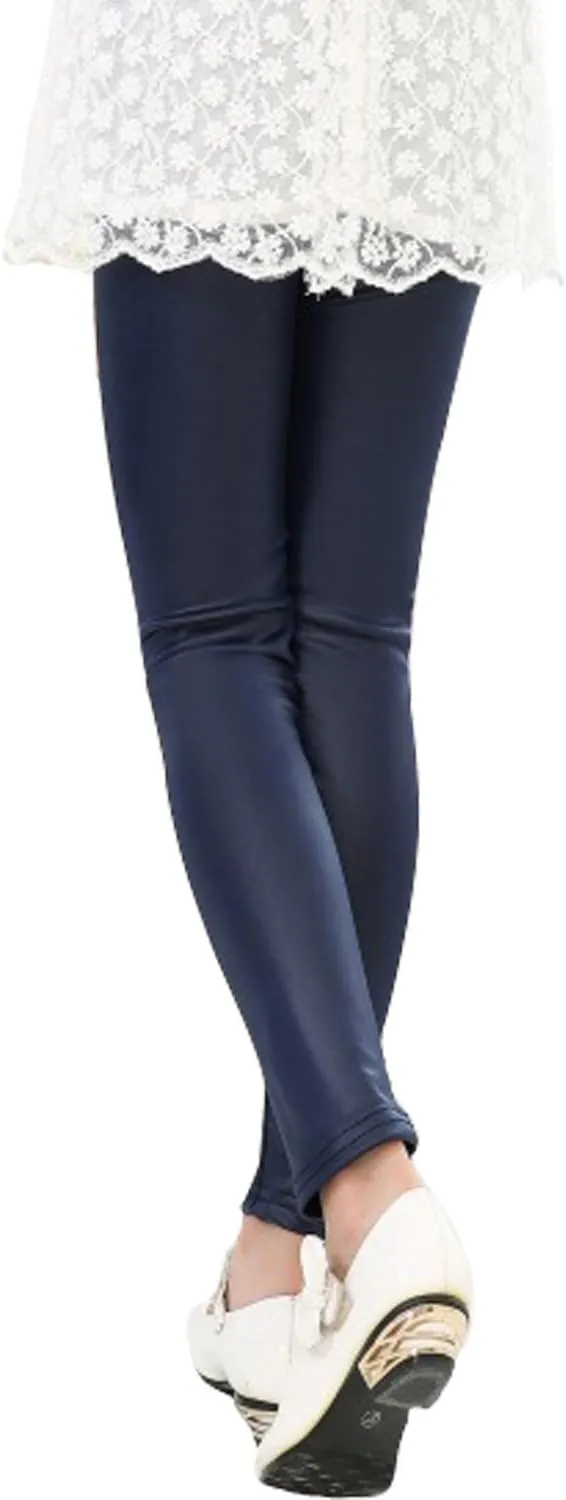 Tulucky Girls Stretchy Faux Leather Legging Teens Pants