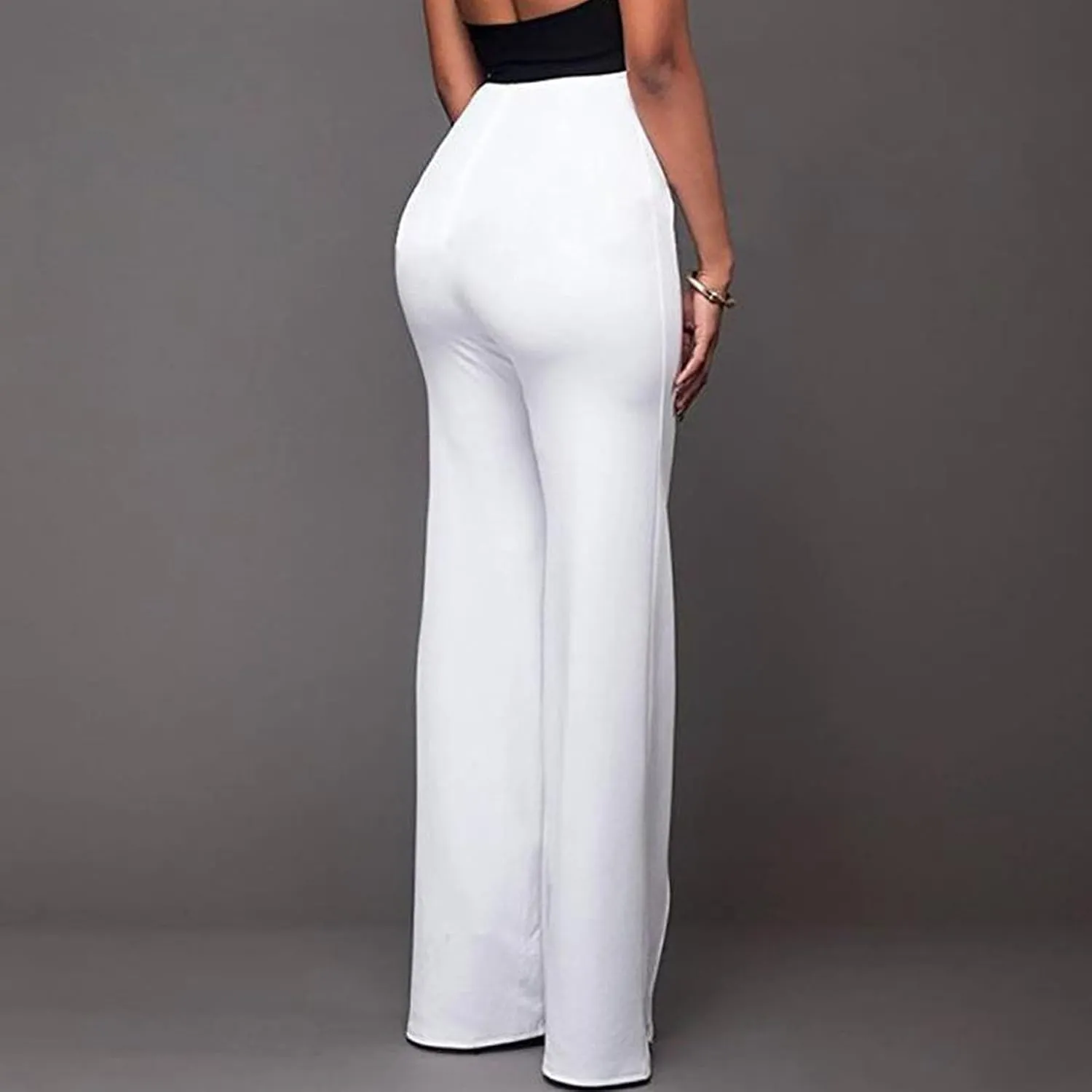 Uillui Dress Pants for Women Business Casual Classy High Waist Flared Sailor Pants Stretchy Wide Leg Trousers Work Slacks