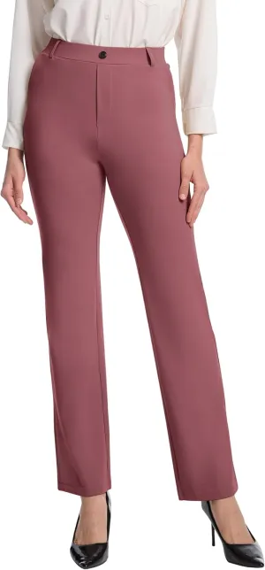 VIMPEP Womens 2024 Fall Stretchy Yoga Dress Pants High Rise Straight Leg with Pockets Casual Petite/Regular 1202