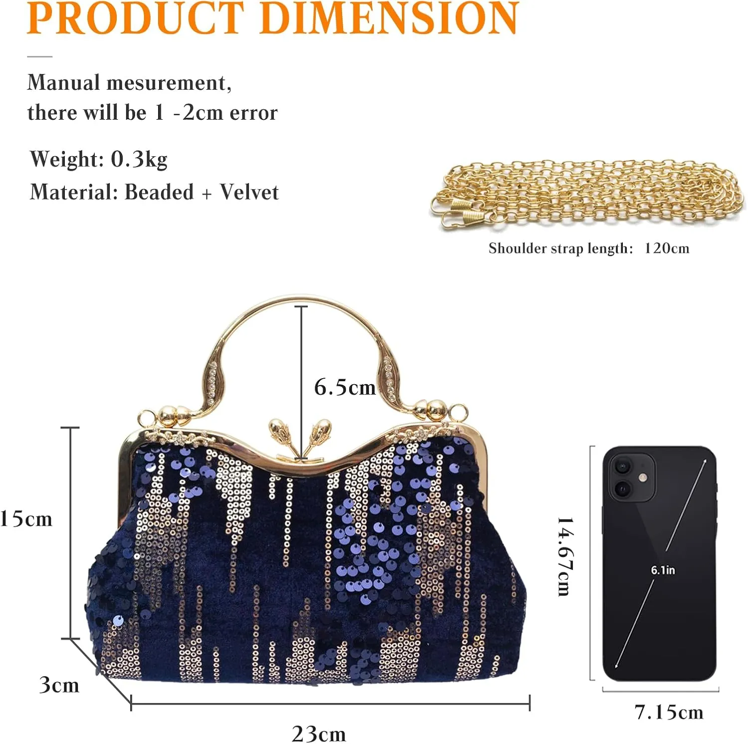 Vintage 1920s Clutch Bag Women Velvet Evening Bag Sparkly Sequin Handbag Crystal Shoulder Bag Bridal Wedding Purse