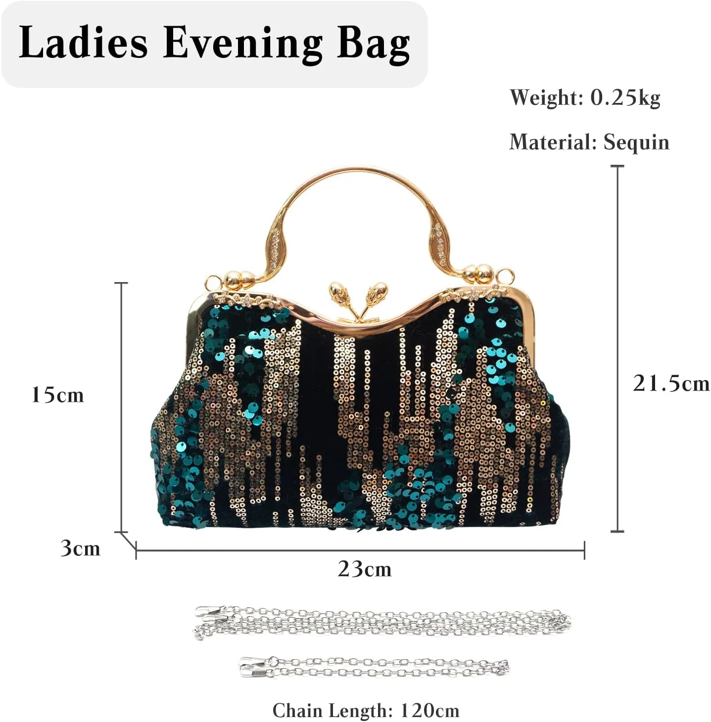 Vintage 1920s Evening Bag for Women Velvet Clutch Bag Sparkly Sequin Handbag Bridal Wedding Purse