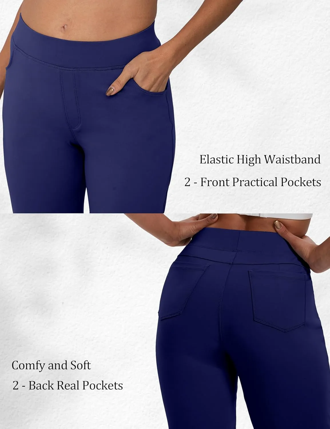 VOOVEEYA Wide Leg Pants for Women, Yoga Pants with Pockets High Waist Casual Straight Dress Pants Petite/Tall/Regular