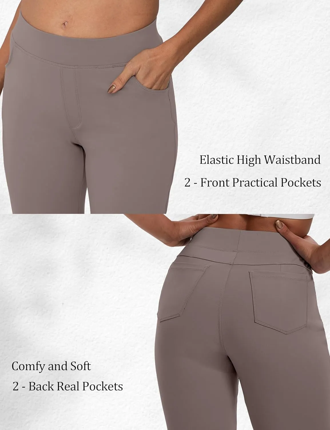 VOOVEEYA Wide Leg Pants for Women, Yoga Pants with Pockets High Waist Casual Straight Dress Pants Petite/Tall/Regular