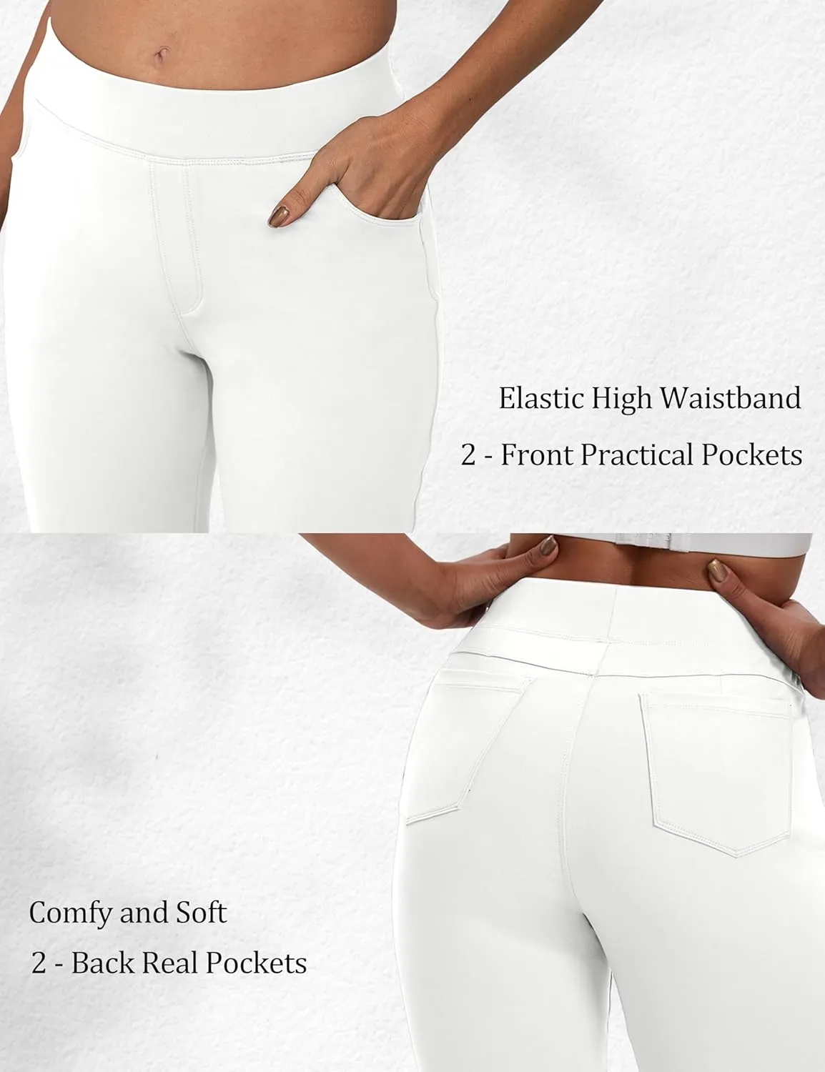 VOOVEEYA Wide Leg Pants for Women, Yoga Pants with Pockets High Waist Casual Straight Dress Pants Petite/Tall/Regular