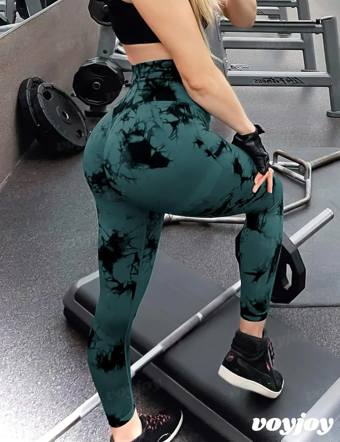VOYJOY Seamless Leggings for Women High Waist Yoga Pants Scrunch Butt Lifting Elastic Tights