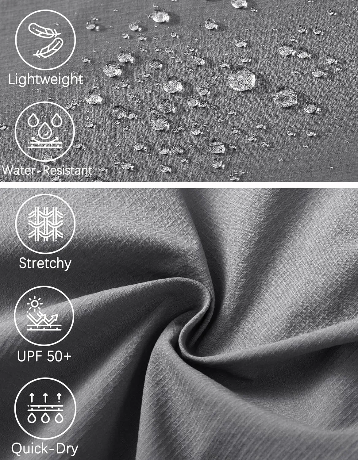 WENRONSTA Men's Hiking Work Cargo Pants Quick-Dry Lightweight Waterproof 6 Pockets Outdoor Mountain Fishing Camping Pants