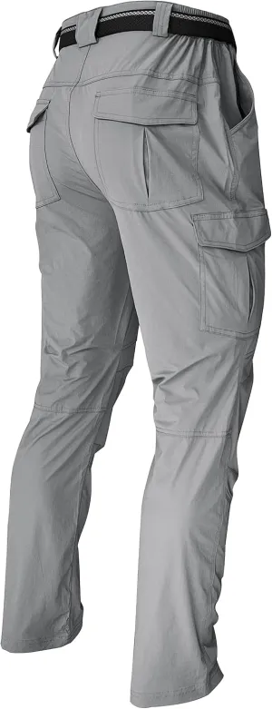 WENRONSTA Men's Hiking Work Cargo Pants Quick-Dry Lightweight Waterproof 6 Pockets Outdoor Mountain Fishing Camping Pants