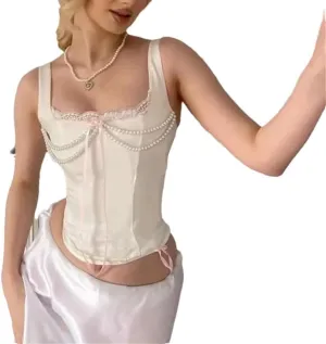 Women Camisole Lace Patchwork Backless Strap Tank Top Sexy Slim Fit Short Crop Tops