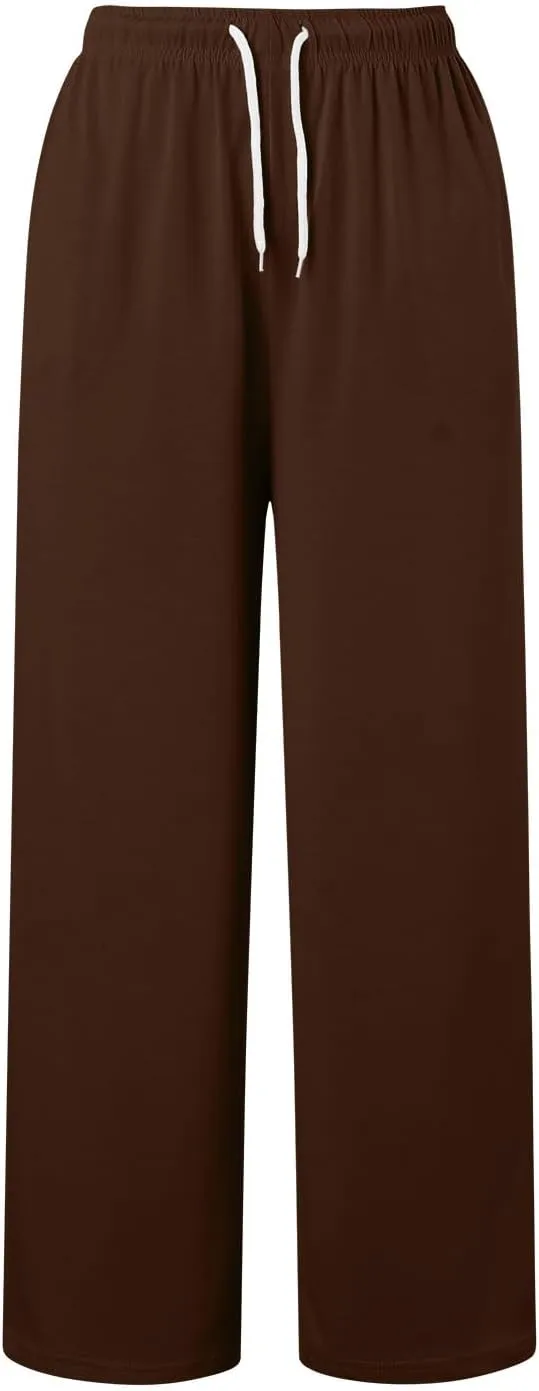 Women Cotton Linen Summer Flowy Pants High Waist Stretchy Loose Fit Pants Business Work