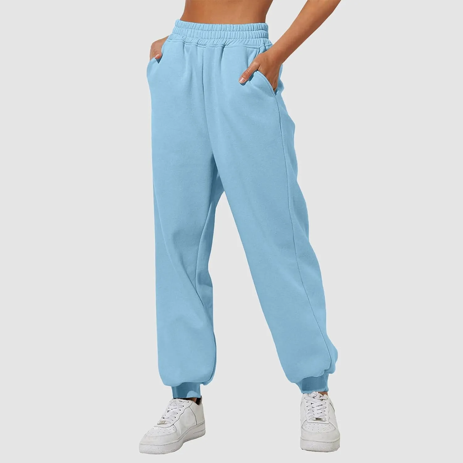 Women Cotton Linen Summer Y2K Fashion Pant Trousers High Waist Stretchy Loose Fit Trouser Trendy