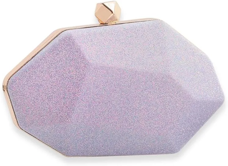 Women Evening Bag Sequin Clutch Bag Sparkly Handbag Bridal Wedding Purse Glitter Irregular Dimensional Shoulder Bag