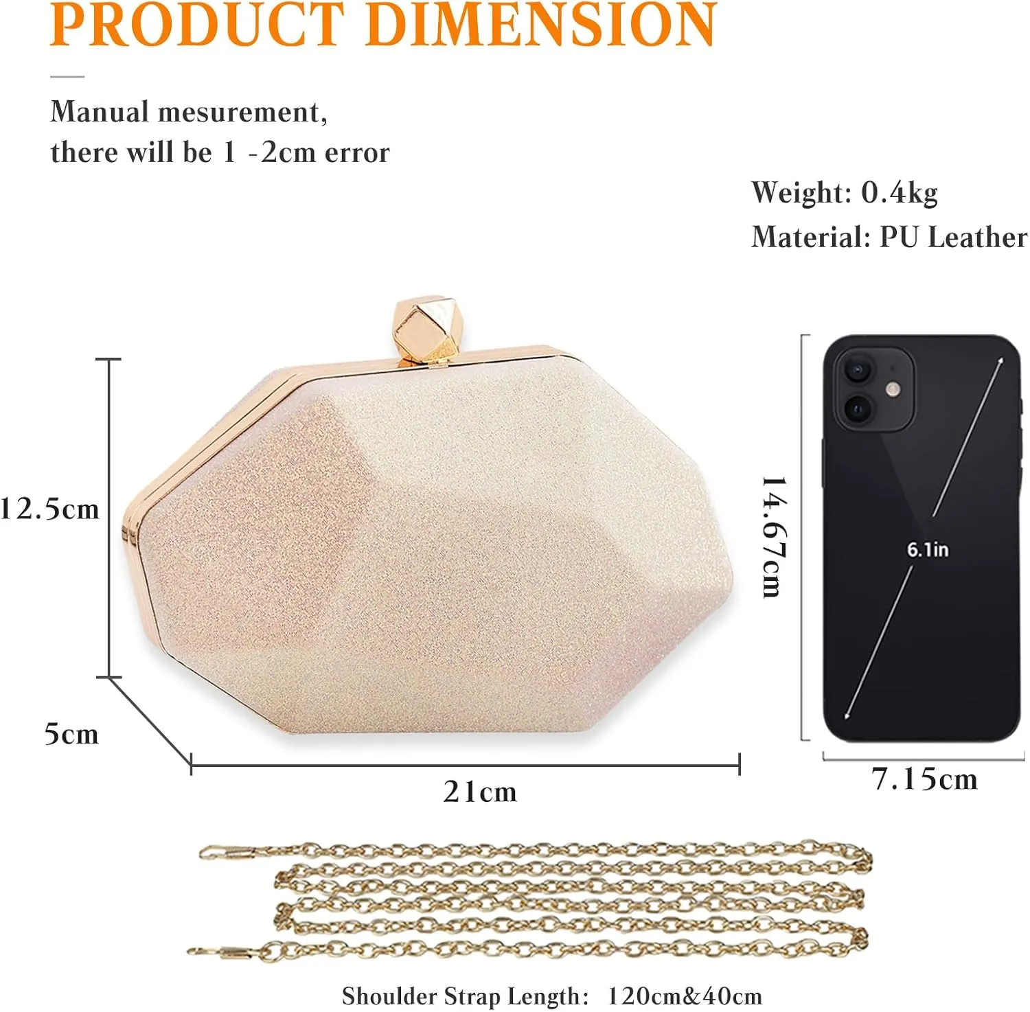 Women Evening Bag Sequin Clutch Bag Sparkly Handbag Bridal Wedding Purse Glitter Irregular Dimensional Shoulder Bag