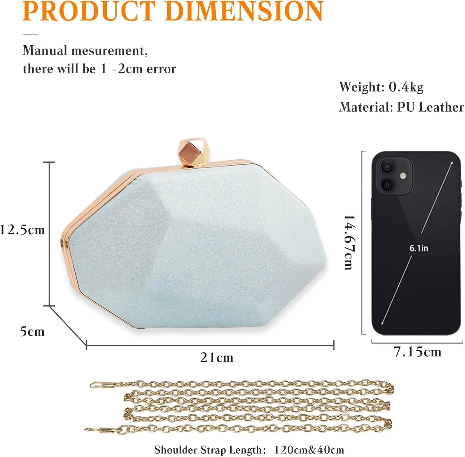 Women Evening Bag Sequin Clutch Bag Sparkly Handbag Bridal Wedding Purse Glitter Irregular Dimensional Shoulder Bag