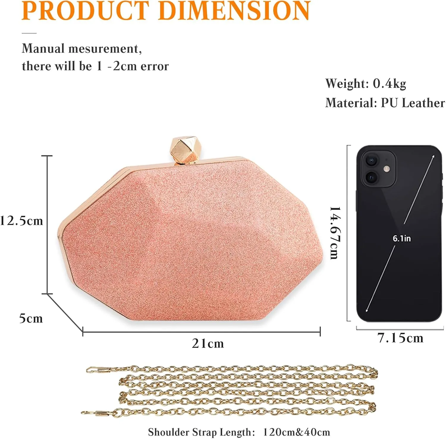 Women Evening Bag Sequin Clutch Bag Sparkly Handbag Bridal Wedding Purse Glitter Irregular Dimensional Shoulder Bag