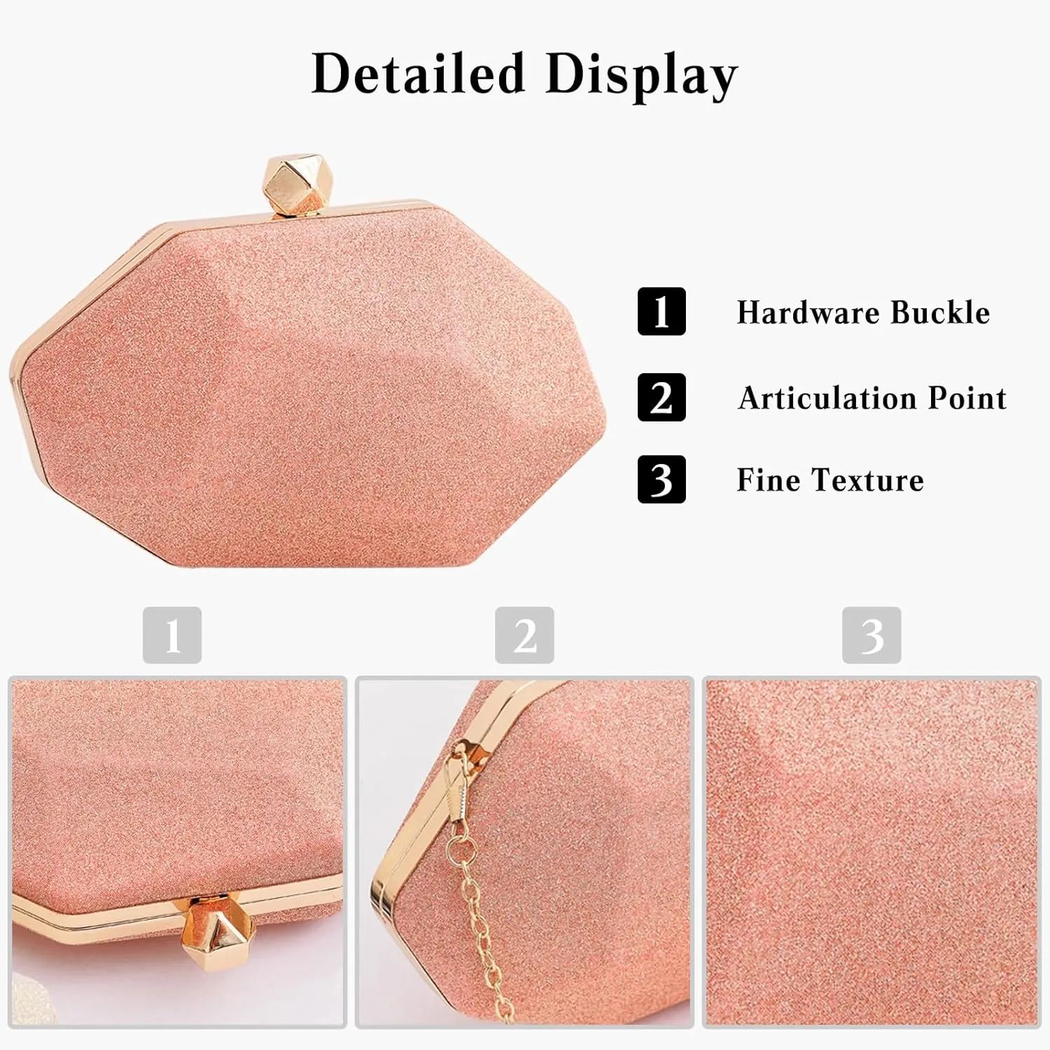 Women Evening Bag Sequin Clutch Bag Sparkly Handbag Bridal Wedding Purse Glitter Irregular Dimensional Shoulder Bag