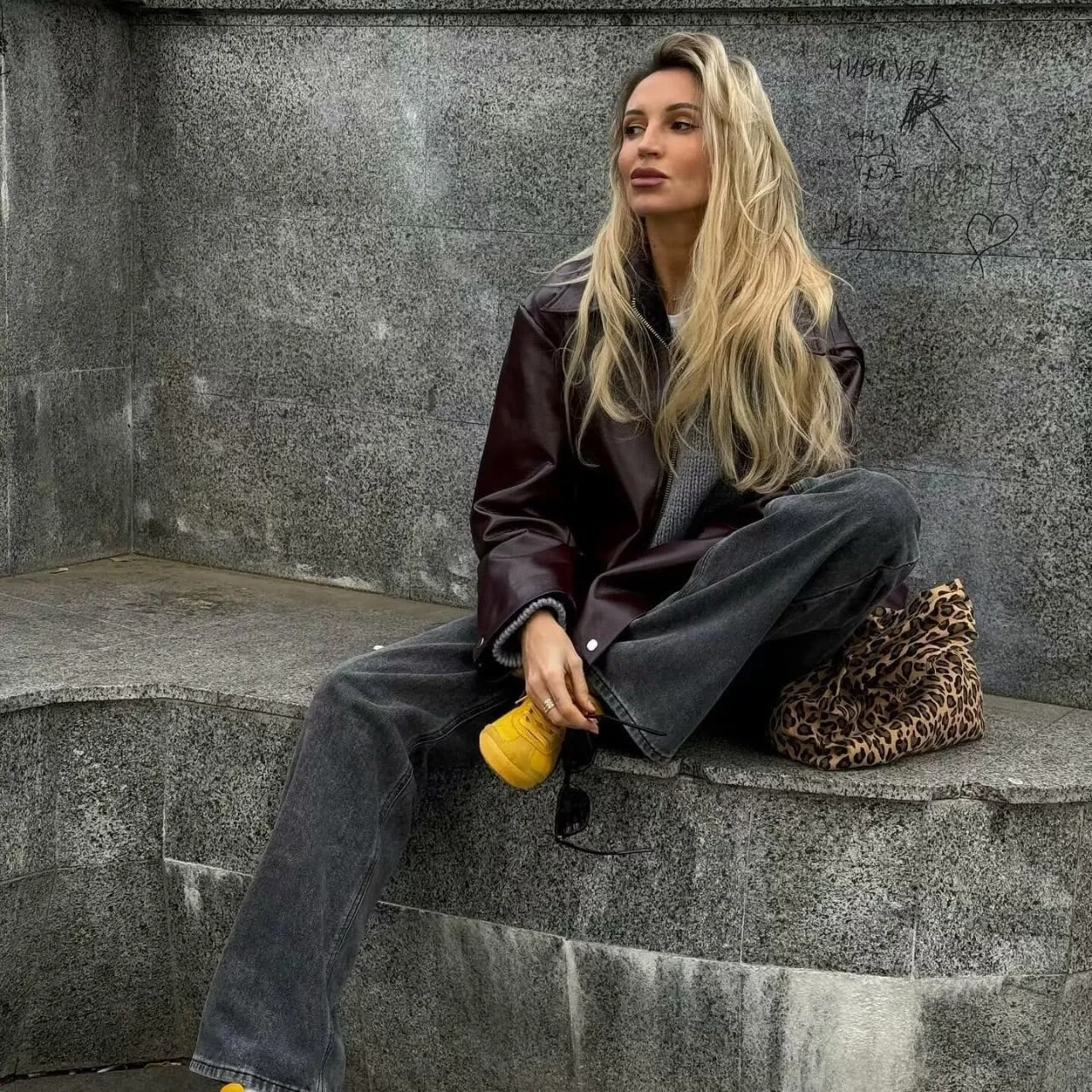 Women Gothic Faux Leather Jackets Oversized Vintage Outfits Grunge Punk Moto Biker Coat Y2K Altnertive Streetwear