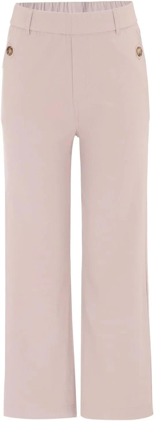 Women High Waist Casual Wide Leg Long Linen Palazzo Pants Trousers Stretch Twill Cropped Plus Size Pants with Pockets